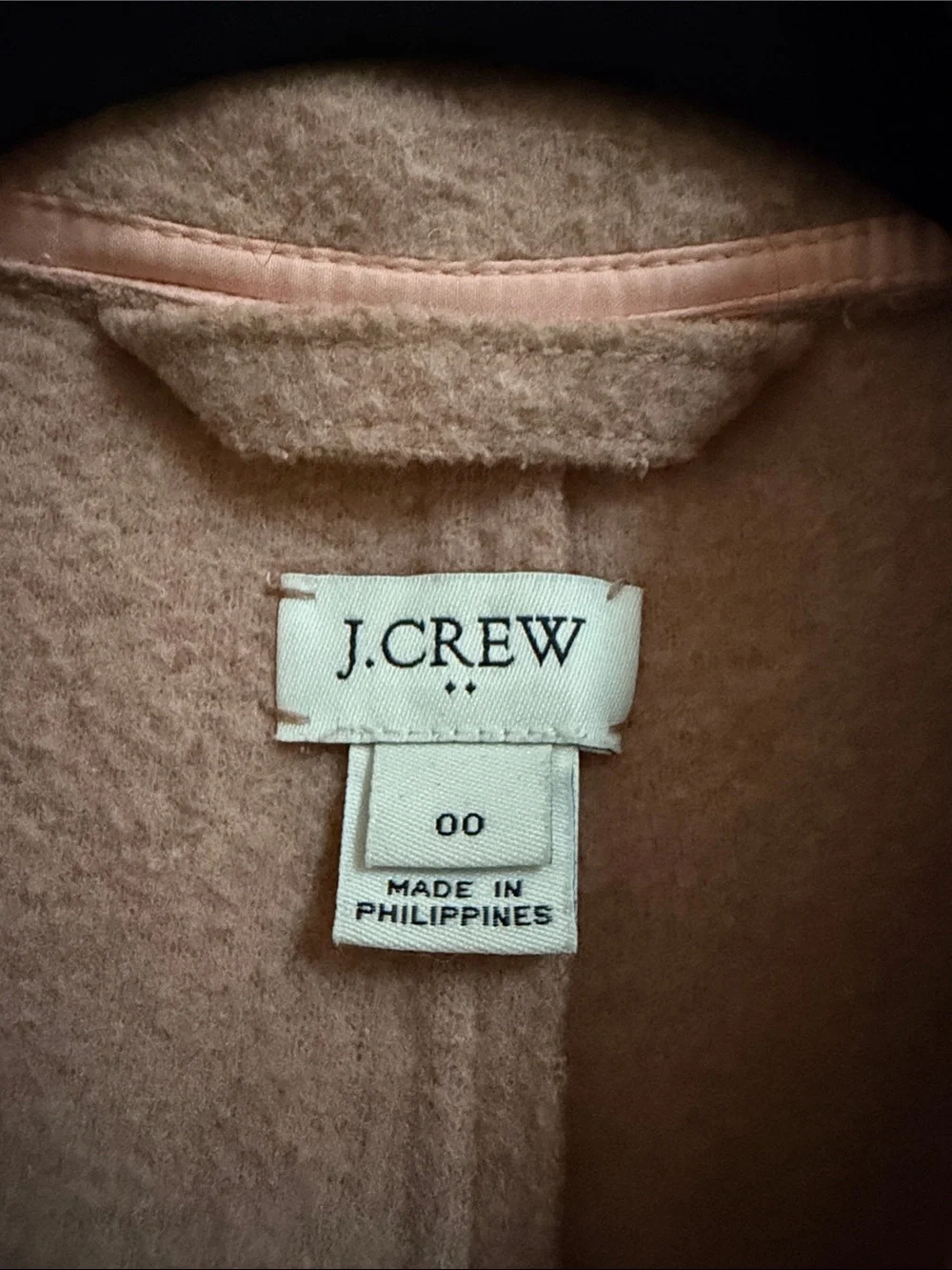 J. Crew Blush Pink Shawl-Collar Wool Blend Pea Coat - Picture 2 of 4